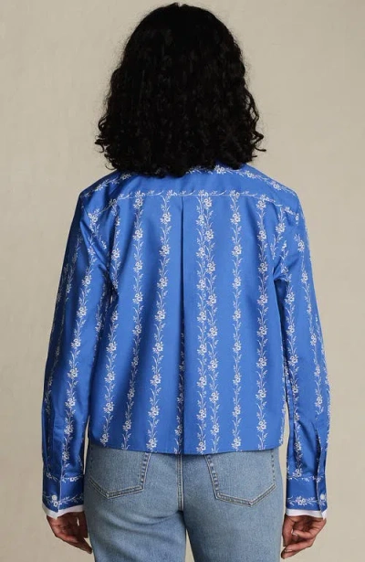 Lands' End Easy Care Shirt With Removable Bow In Blue