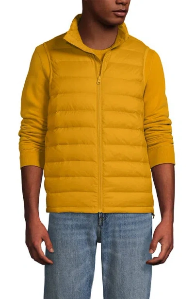 Lands' End Wanderweight Ultralight Packable Down Vest In Yellow