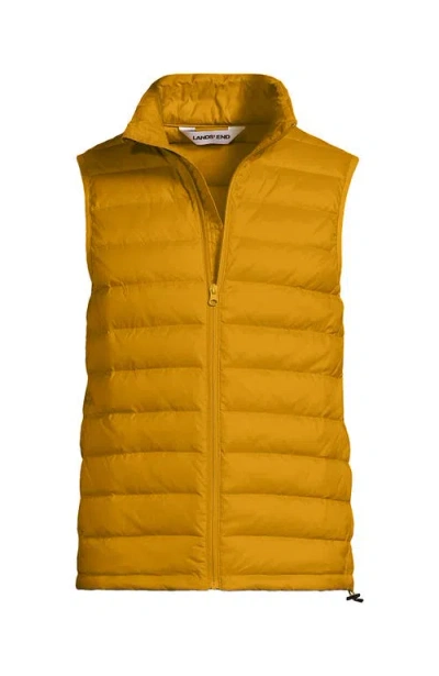 Lands' End Wanderweight Ultralight Packable Down Vest In Yellow