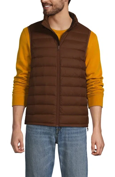 Lands' End Wanderweight Ultralight Packable Down Vest In Brown