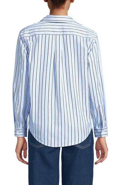 Lands' End Cooling Button Front Shirt In Blue