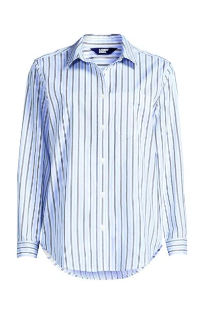 Lands' End Cooling Button Front Shirt In Blue