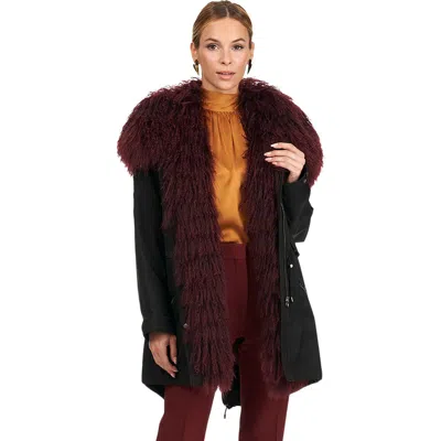 Gorski Parka With Lamb Tuxedo And Hood In Brown