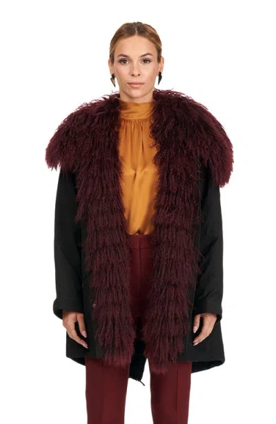 Gorski Parka With Lamb Tuxedo And Hood In Brown