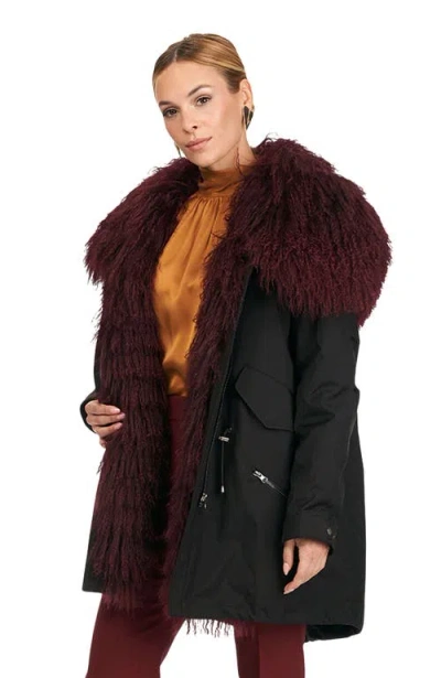 Gorski Parka With Lamb Tuxedo And Hood In Brown