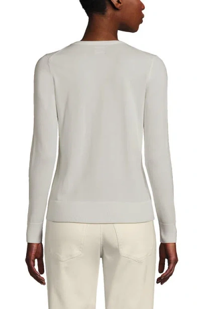 Lands' End Plus Size Cashmere Cardigan Sweater In White