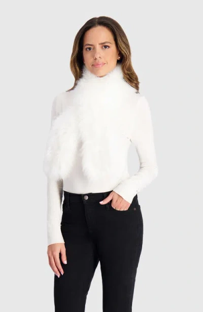 Gorski Cashmere Goat Knit Pull-through Scarf In White