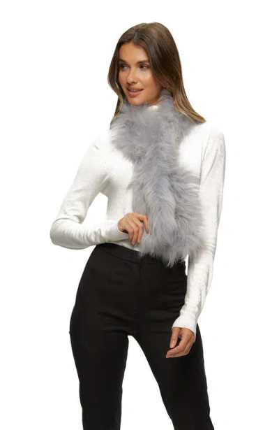 Gorski Cashmere Goat Knit Pull-through Scarf In Gray