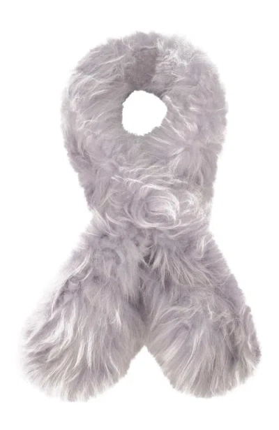 Gorski Cashmere Goat Knit Pull-through Scarf In Gray