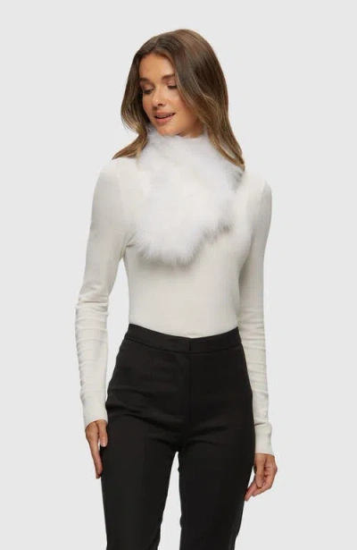 Gorski Cashmere Goat Knit Pull-through Scarf In White