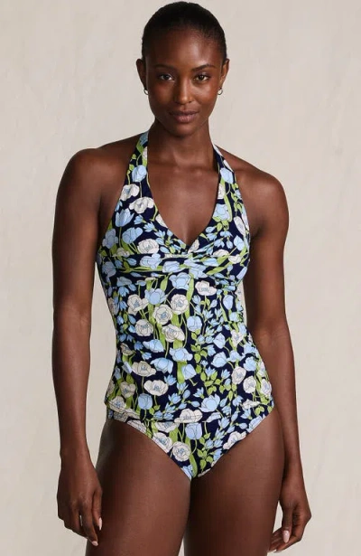 Lands' End Twist Halter Tankini Top In Multi