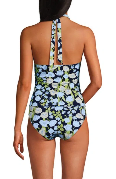 Lands' End Twist Halter Tankini Top In Multi
