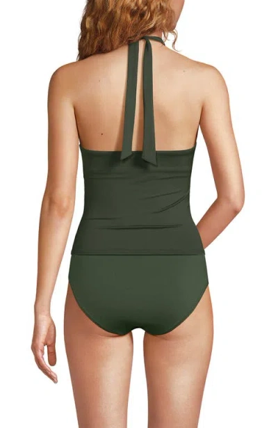 Lands' End Twist Halter Tankini Top In Green