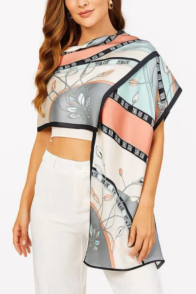 Silksilky Mulberry Silk Printed Rectangular Long Shawl Scarf In Green