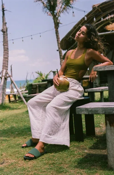 Indosole Responsibly-made Tire Sole Slide Sandals In Green