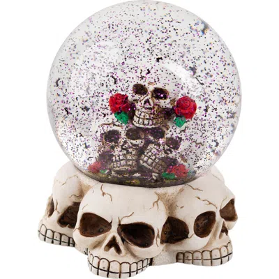 Northlight Led Lighted Skulls And Roses Halloween Snow Globe With Sound In Multi