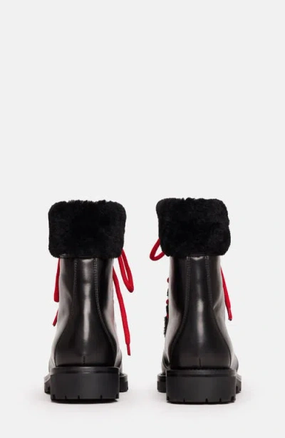Scarosso Lace-up Shearling Boots In Black