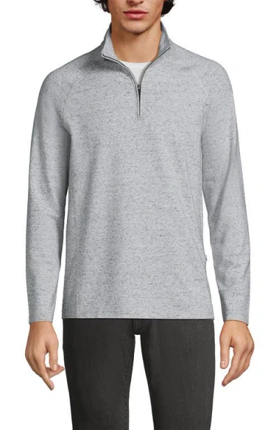 Lands' End Long Sleeve Raglan Hybrid Quarter Zip In Gray