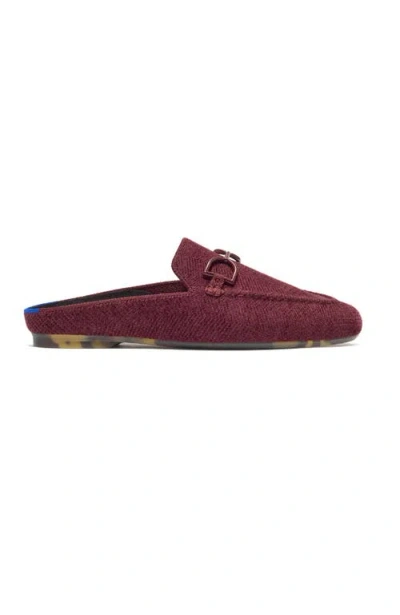 Rothys The Revelvet Double Bit Loafer Mule In Red In Burgundy