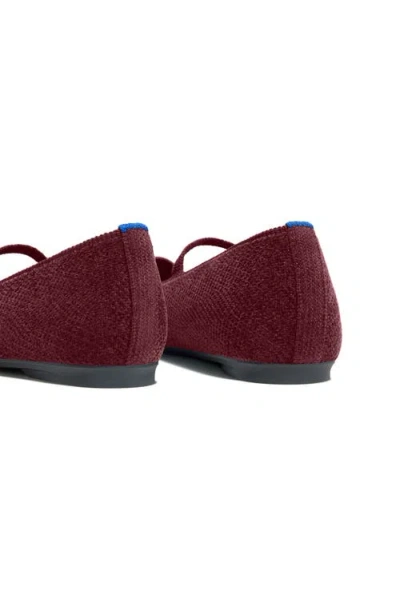 Rothys The Revelvet Max Square Mary Jane In Red In Burgundy