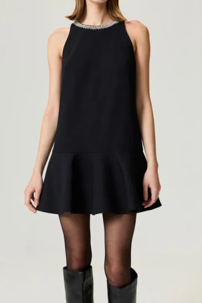 Nocturne Ruffled Mini Dress In Black
