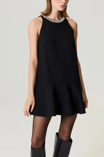 Nocturne Ruffled Mini Dress In Black