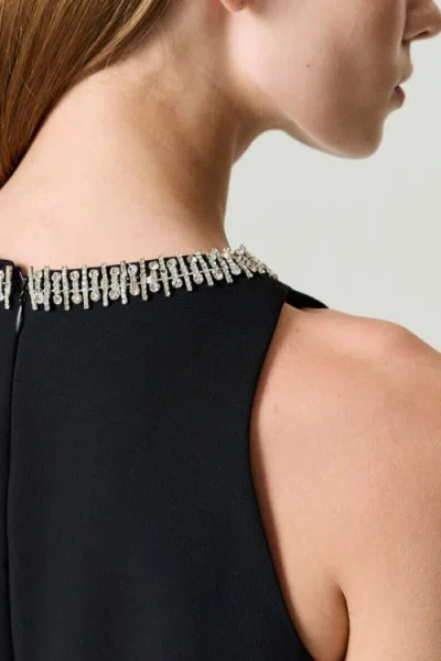 Nocturne Ruffled Mini Dress In Black