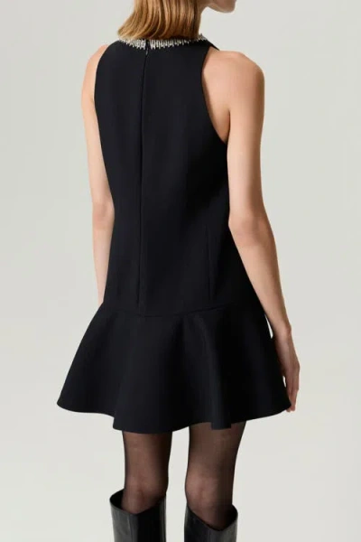 Nocturne Ruffled Mini Dress In Black