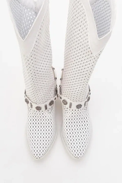 Prologue Shoes Lumen Block Heel Western Boot In White