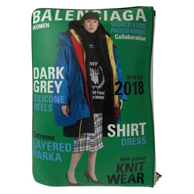 Pre-owned Balenciaga Black Green Leather Clutch Bag ()