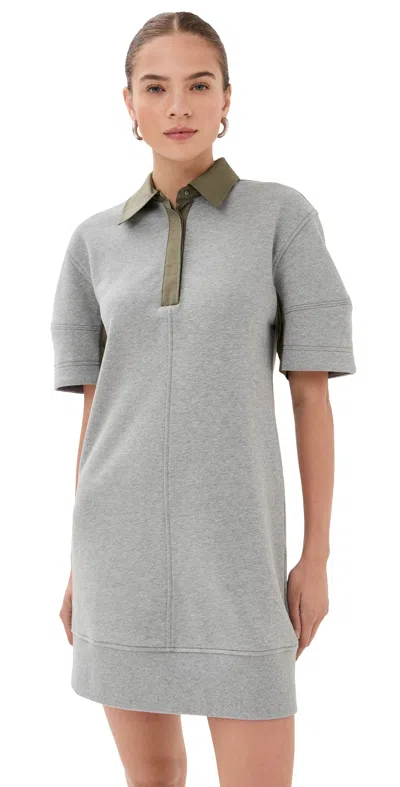 3.1 Phillip Lim Polo-collar Short-sleeve Mini Dress In Gray
