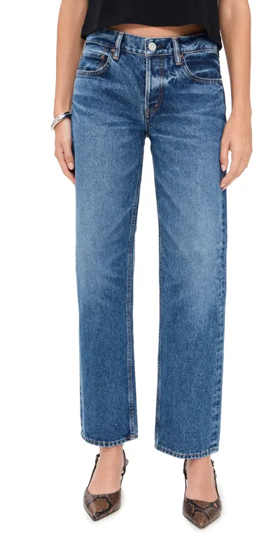 Moussy Vintage Philadelphia Straight Jeans In Blue
