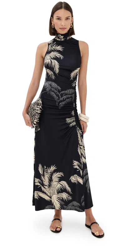 Johanna Ortiz Moon Goddess Sleeveless Jersey Maxi Dress In Black