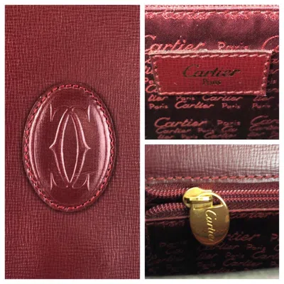 Pre-owned Cartier Bordeaux Leather Pochette Shoulder Bag ()