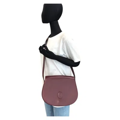 Pre-owned Cartier Bordeaux Leather Pochette Shoulder Bag ()
