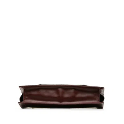 Pre-owned Cartier Wine Red Leather Clutch Bag ()
