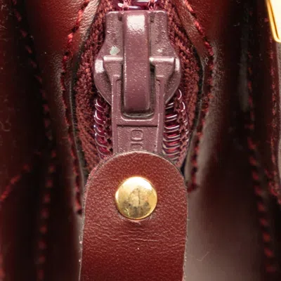 Pre-owned Cartier Wine Red Leather Clutch Bag ()