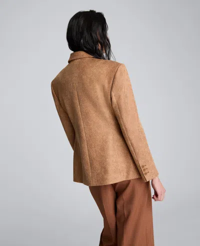 Kenneth Cole Snake Embossed Three Button Contoured Jacket In Brown