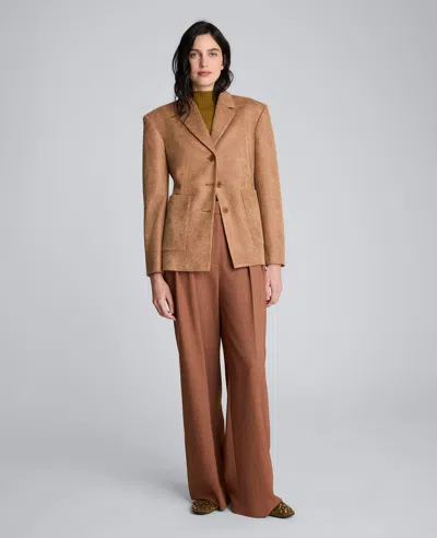 Kenneth Cole Snake Embossed Three Button Contoured Jacket In Brown