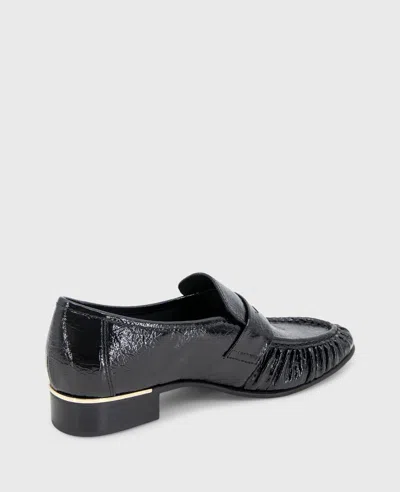 Kenneth Cole Reece Crinkle Patent Penny Loafer In Black