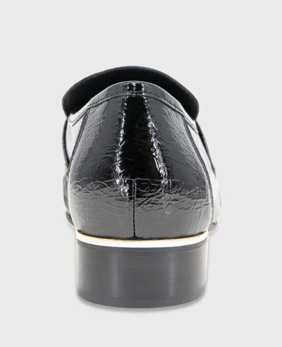 Kenneth Cole Reece Crinkle Patent Penny Loafer In Black