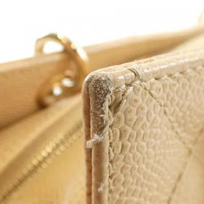 Pre-owned Chanel Beige Sand Grained Calfskin Shoulder Bag ()