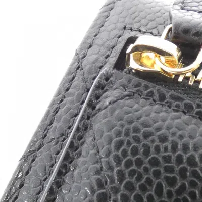 Pre-owned Chanel Black Bordeaux Grained Calfskin Wallet (bi-fold) () In Multi