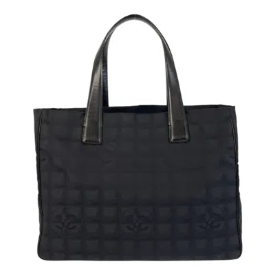 Pre-owned Chanel Black Nylon Leather Shoulder Bag Tote Bag ()