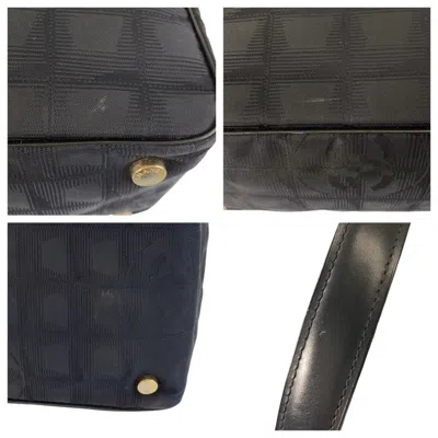 Pre-owned Chanel Black Nylon Leather Shoulder Bag Tote Bag ()