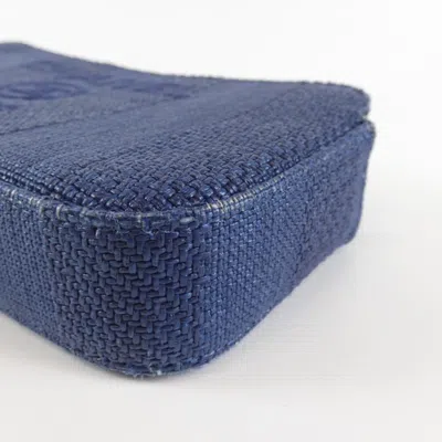 Pre-owned Chanel Navy Leather Chain/shoulder Wallet () In Blue