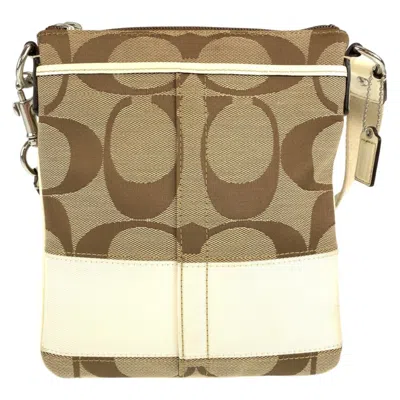 Pre-owned Coach Beige Brown Canvas Pochette Shoulder Bag ()