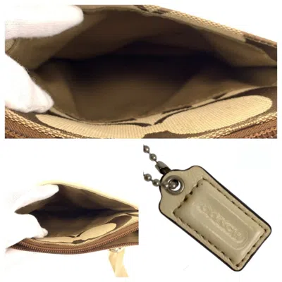 Pre-owned Coach Beige Brown Canvas Pochette Shoulder Bag ()