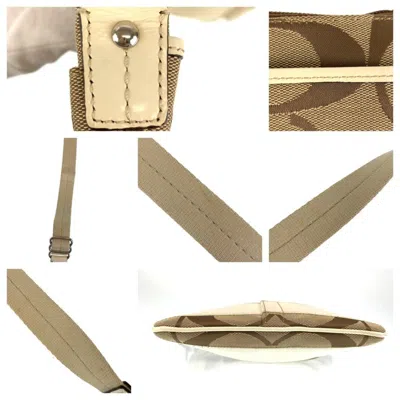 Pre-owned Coach Beige Brown Canvas Pochette Shoulder Bag ()