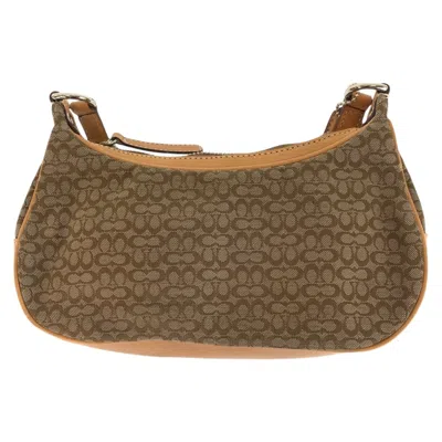 Pre-owned Coach Beige Canvas Leather Pochette Shoulder Bag ()